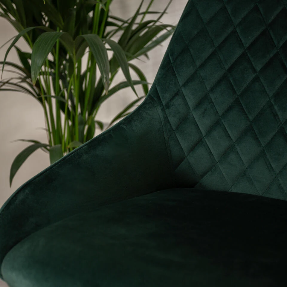 Bureaustoel Emily Velvet Groen - 64,50x60x84 Cm - Stof - Groen 6 Bureaustoel Emily Velvet Groen - 64,50x60x84 Cm - Stof - Groen - Afbeelding 4