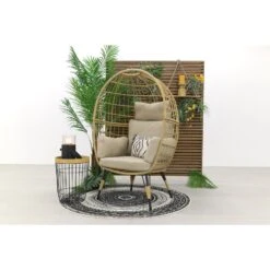 VDG Lola Egg Relaxstoel - Natural Sand -LeenBakker Winkel 1000042586 0101
