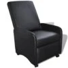 VidaXL Fauteuil Inklapbaar Kunstleer Zwart -LeenBakker Winkel 1000043969
