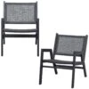 WOOOD Pem Fauteuil Outdoor - Aluminium - Zwart - Set Van 2