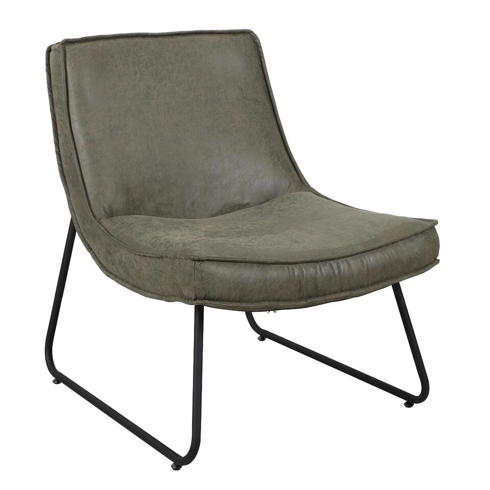 Industriële Fauteuil Groen Lowen Eco Leer - Leder - Groen 3 Industriële Fauteuil Groen Lowen Eco Leer - Leder - Groen