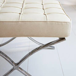 Expo Hocker Creme Premium Leer - Leder - Crème -LeenBakker Winkel 1000049294 0102