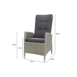 VDG Manhattan Wicker Verstelbare Tuinstoel - White Grey -LeenBakker Winkel 1000050056 0101
