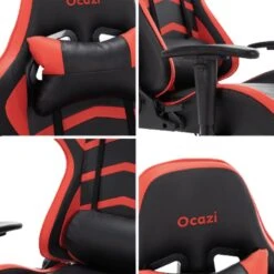 Gamestoel Texas - Zwart / Rood - Gaming Stoel - Bureaustoel -LeenBakker Winkel 1000050258 0101