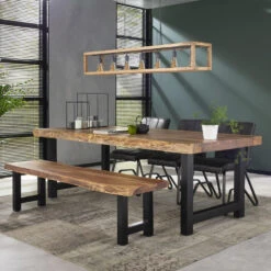 Hoyz - Eetkamerbank Boomstam - 190cm Breed - 6 Personen -LeenBakker Winkel 1000051487 0101
