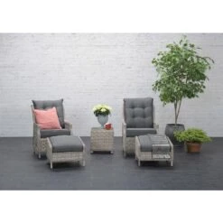Garden Impressions Santa Rosa Tuinstoel + Voetenbank+bijzettafel -LeenBakker Winkel 1000052349 0103