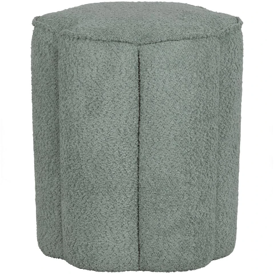 WOOOD Ollie Poef - Polyester - Aqua - 46x40x40 3 WOOOD Ollie Poef - Polyester - Aqua - 46x40x40