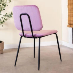 Eetkamerstoel Jerry Velvet Roze - Stof - Roze -LeenBakker Winkel 1000053509 0102