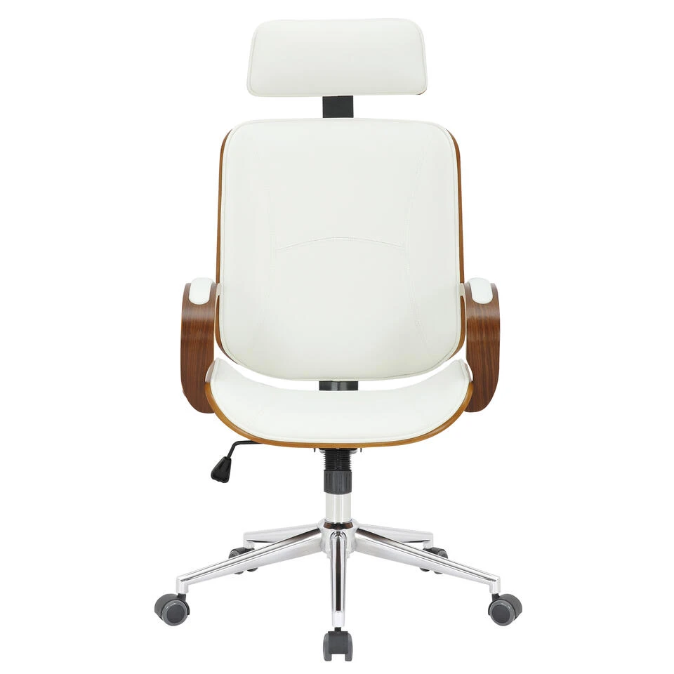 Clp Bureaustoel Dayton Walnoot Frame Wit 4 Clp Bureaustoel Dayton Walnoot Frame Wit - Afbeelding 2