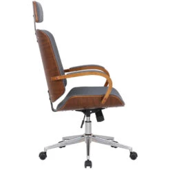 Clp Bureaustoel Dayton Walnoot Frame Grijs -LeenBakker Winkel 1000054324 0102