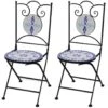 VidaXL Bistrostoelen Inklapbaar 2 St Keramiek Blauw En Wit -LeenBakker Winkel 1000056433