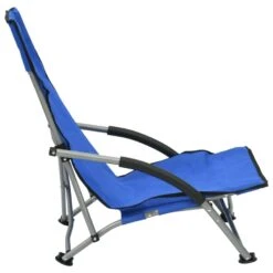 VidaXL Strandstoelen 2 St Inklapbaar Stof Blauw 8 VidaXL Strandstoelen 2 St Inklapbaar Stof Blauw -LeenBakker Winkel 1000056442 0103