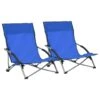 VidaXL Strandstoelen 2 St Inklapbaar Stof Blauw 2 VidaXL Strandstoelen 2 St Inklapbaar Stof Blauw -LeenBakker Winkel 1000056442