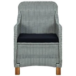 VidaXL Tuinstoelen 2 St Met Kussens Poly Rattan Lichtgrijs -LeenBakker Winkel 1000056516 0103