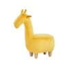 Beliani Dierenhocker GIRAFFE - Geel Fluweel -LeenBakker Winkel 1000056870