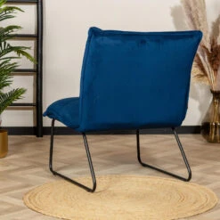 Velvet Fauteuil Maud Donkerblauw - Stof - Blauw -LeenBakker Winkel 1000058494 0102