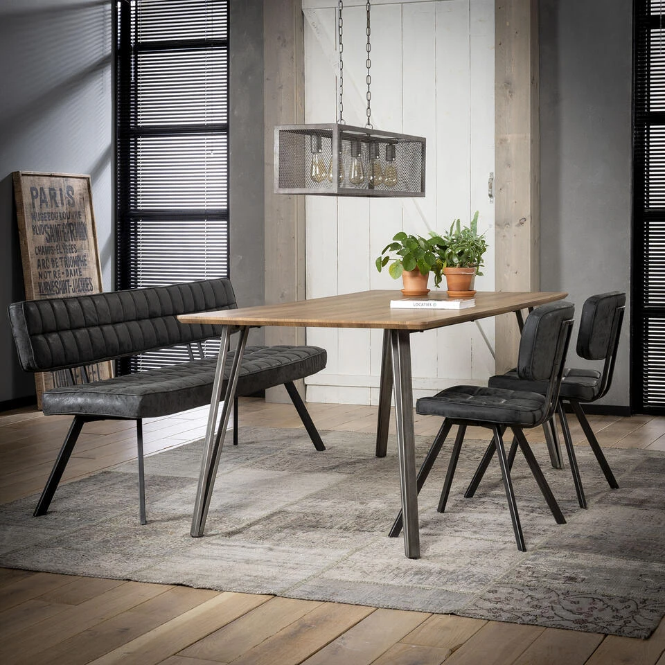 Hoyz - Eetkamerbank 180 Cm - Kunstleer - 4 Personen 5 Hoyz - Eetkamerbank 180 Cm - Kunstleer - 4 Personen - Afbeelding 3