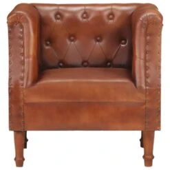 VidaXL Fauteuil Echt Leer Bruin -LeenBakker Winkel 1000059160 0103