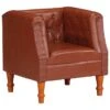 VidaXL Fauteuil Echt Leer Bruin -LeenBakker Winkel 1000059160