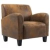 VidaXL Fauteuil Kunstsuède Bruin 1 VidaXL Fauteuil Kunstsuède Bruin -LeenBakker Winkel 1000059187