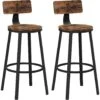 Parya Home - Houten Barstoelen - Metalen Frame - Industrieel - Set Van 2