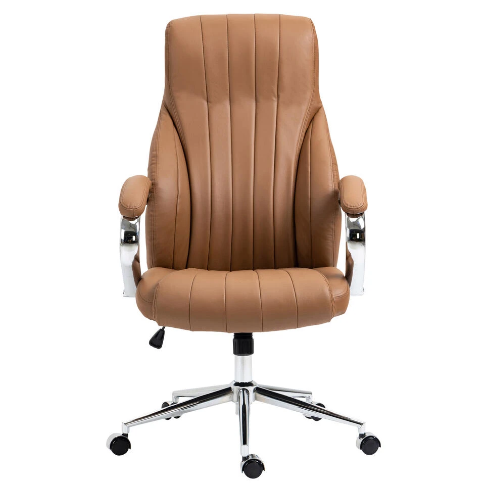 Clp Bureaustoel Wigan Leder Licht Bruin 4 Clp Bureaustoel Wigan Leder Licht Bruin - Afbeelding 2