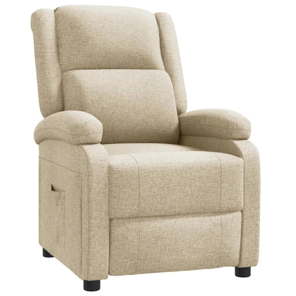 VidaXL Recliner Stof Crème 3 VidaXL Recliner Stof Crème