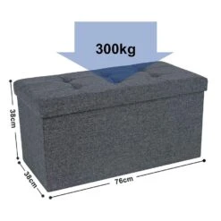 ACAZA Poef - Opvouwbaar - Zonder Poten - Stof - 76 Cm - Donkergrijs 9 ACAZA Poef - Opvouwbaar - Zonder Poten - Stof - 76 Cm - Donkergrijs -LeenBakker Winkel 1000068049 0103