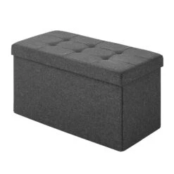 ACAZA Poef - Opvouwbaar - Zonder Poten - Stof - 76 Cm - Donkergrijs