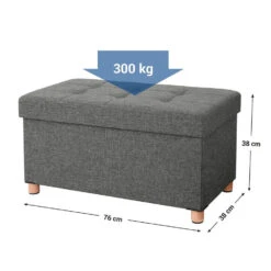 Poef - Opvouwbaar - Met Poten - Stof - 76 Cm - Donkergrijs 9 Poef - Opvouwbaar - Met Poten - Stof - 76 Cm - Donkergrijs -LeenBakker Winkel 1000068050 0103