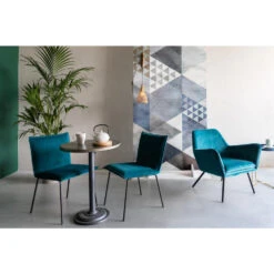 Giga Meubel Fauteuil Velvet Blauw - Zithoogte 42cm - Stoel Bon -LeenBakker Winkel 1000068562 0101