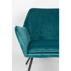 Giga Meubel Fauteuil Velvet Blauw - Zithoogte 42cm - Stoel Bon -LeenBakker Winkel 1000068562 0103