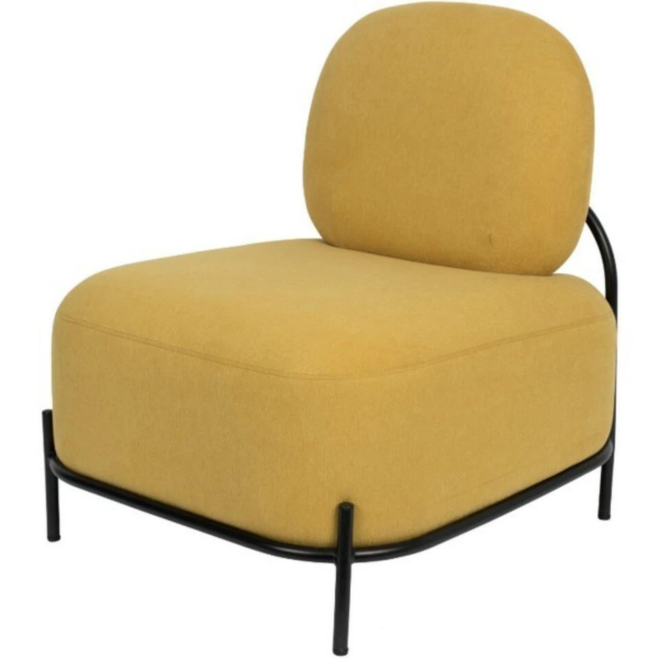 Giga Meubel Fauteuil Stof Geel - 71x66x77cm - Stoel Polly 3 Giga Meubel Fauteuil Stof Geel - 71x66x77cm - Stoel Polly