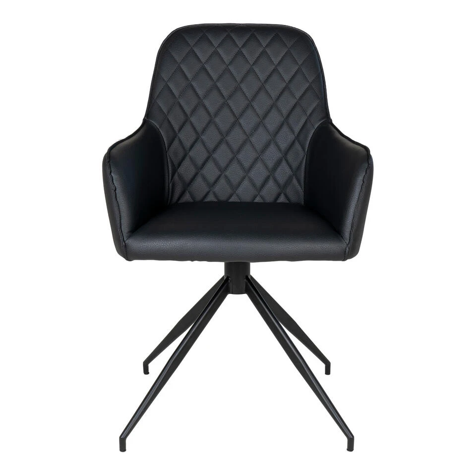 Giga Meubel Eetkamerstoel Pu-Leer Zwart - Draaibaar - Stoel Harbo 5 Giga Meubel Eetkamerstoel Pu-Leer Zwart - Draaibaar - Stoel Harbo - Afbeelding 3