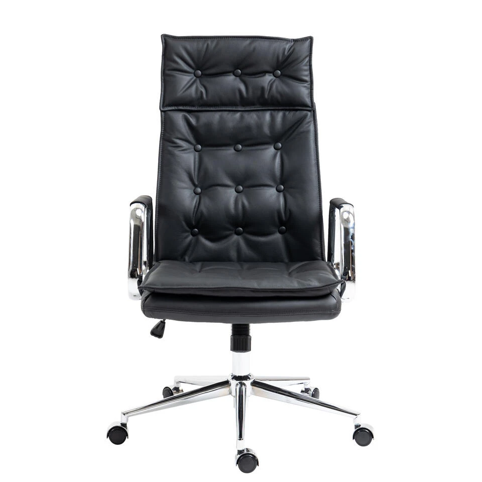 Clp Bureaustoel Sotira Leder Zwart 4 Clp Bureaustoel Sotira Leder Zwart - Afbeelding 2