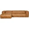 WOOOD Bean Hoekbank Links - Recycle Leer - Cognac - 73x305x96 -LeenBakker Winkel 1000071481