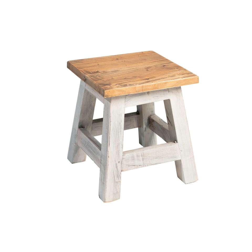 Rootsmann Houten Krukje - Grijs - Hout 4 Rootsmann Houten Krukje - Grijs - Hout - Afbeelding 2