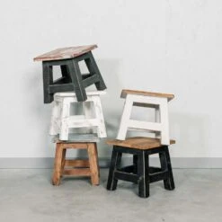 Rootsmann Houten Krukje - Wit - Hout -LeenBakker Winkel 1000074652 0102