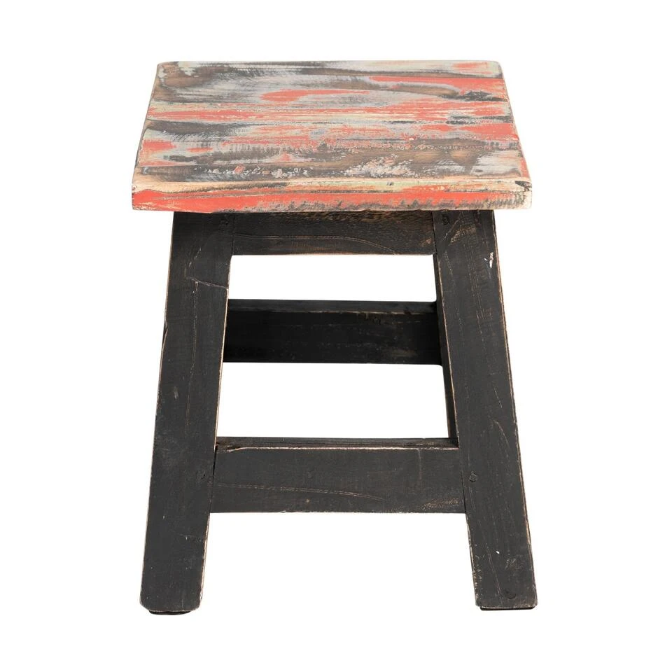 Rootsmann Houten Krukje - Mixkleur Zwart - Hout 3 Rootsmann Houten Krukje - Mixkleur Zwart - Hout