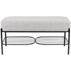 Puur Mandal Bankje 90cm - Stof - Grijs -LeenBakker Winkel 1000076847 0102