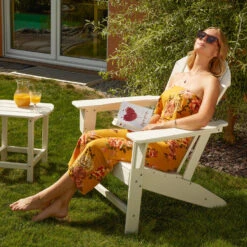 Tectake - Tuinstoel Janis Met Tafel - Houtlook - Bruin -LeenBakker Winkel 1000078035 0101