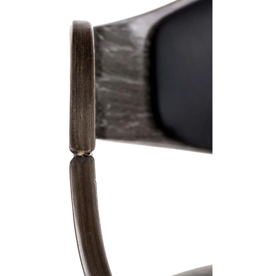 CLP Barkruk Kingston Frame Zwart Kunstleder Grijs/zwart 4 CLP Barkruk Kingston Frame Zwart Kunstleder Grijs/zwart - Afbeelding 2