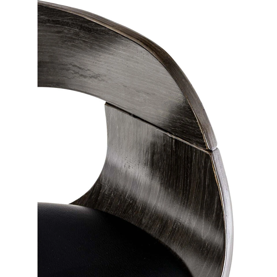 CLP Barkruk Kingston Frame Zwart Kunstleder Grijs/zwart 5 CLP Barkruk Kingston Frame Zwart Kunstleder Grijs/zwart - Afbeelding 3