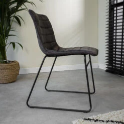 Set Van 2 Eetkamerstoelen Vienna Velvet Grijs - Stof - Grijs -LeenBakker Winkel 1000078992 0102