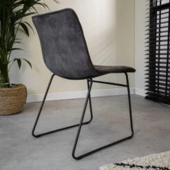 Set Van 2 Eetkamerstoelen Vienna Velvet Grijs - Stof - Grijs -LeenBakker Winkel 1000078992 0103