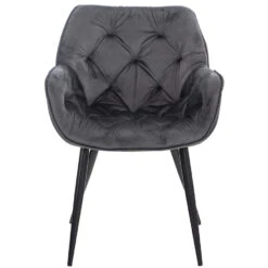 CLP Eetkamerstoel Tanna Fluweel Grijs -LeenBakker Winkel 1000080762 0101