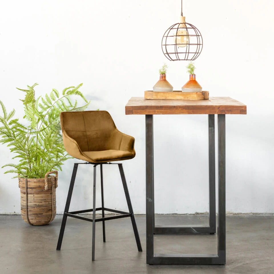 Giga Meubel Barkruk Shannon Velvet Oker 4 Giga Meubel Barkruk Shannon Velvet Oker - Afbeelding 2