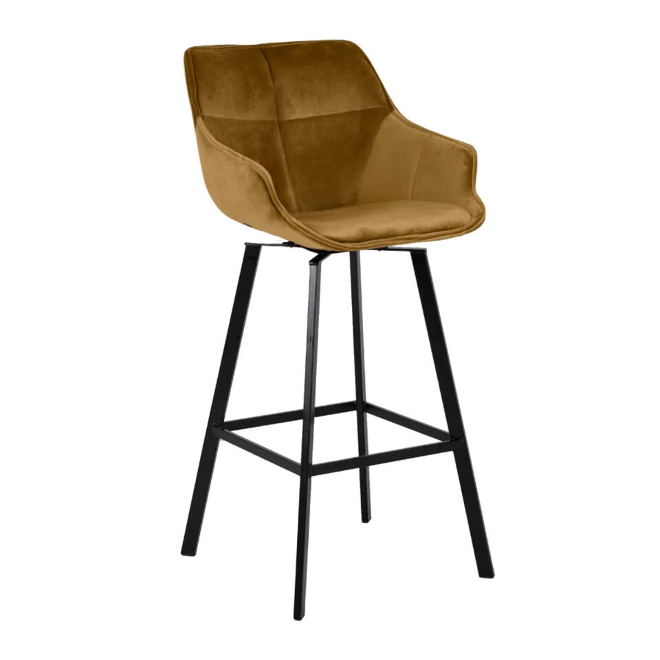 Giga Meubel Barkruk Shannon Velvet Oker 5 Giga Meubel Barkruk Shannon Velvet Oker - Afbeelding 3