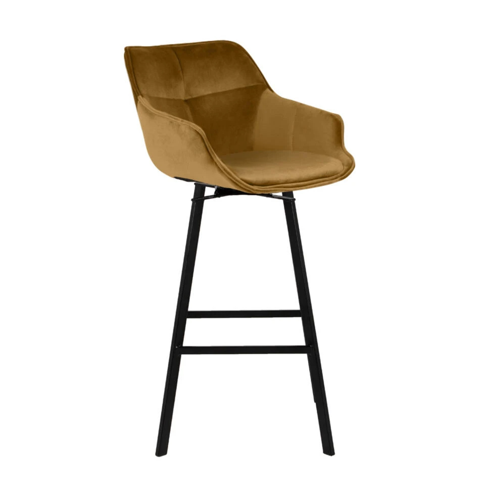 Giga Meubel Barkruk Shannon Velvet Oker 6 Giga Meubel Barkruk Shannon Velvet Oker - Afbeelding 4