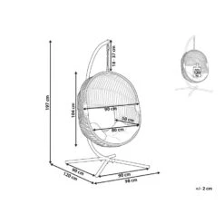 Beliani Hangstoel ACRI - Beige Pe Rotan -LeenBakker Winkel 1000082570 0102